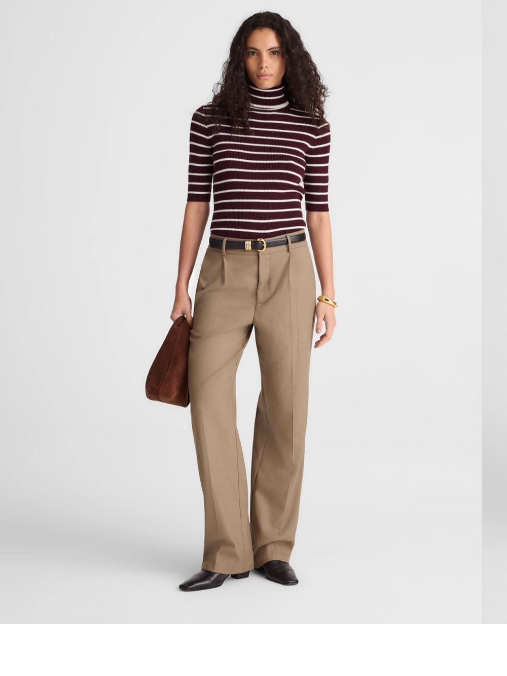 Slouchy Straight Pants in Brushed Twil